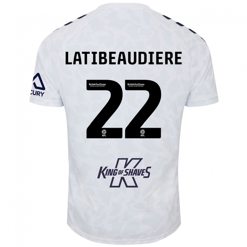 Kandiny Kinder Joel Latibeaudiere #22 Weiß Auswärtstrikot Trikot 2024/25 T-Shirt