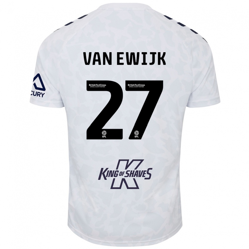 Kandiny Kinder Milan Van Ewijk #27 Weiß Auswärtstrikot Trikot 2024/25 T-Shirt