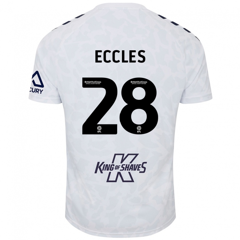 Kandiny Kinder Josh Eccles #28 Weiß Auswärtstrikot Trikot 2024/25 T-Shirt