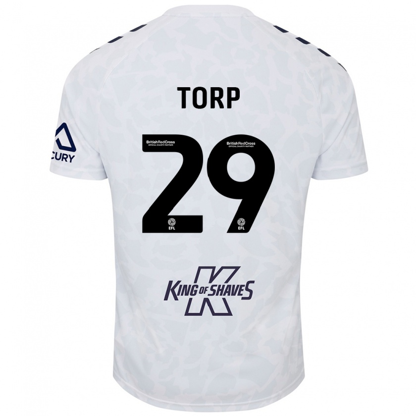 Kandiny Kinder Victor Torp #29 Weiß Auswärtstrikot Trikot 2024/25 T-Shirt