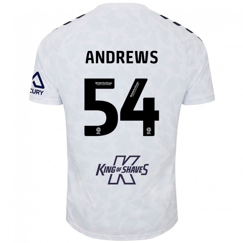 Kandiny Kinder Kai Andrews #54 Weiß Auswärtstrikot Trikot 2024/25 T-Shirt