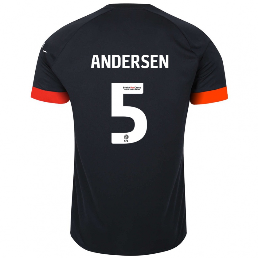 Kandiny Kinder Mads Andersen #5 Schwarz Orange Auswärtstrikot Trikot 2024/25 T-Shirt