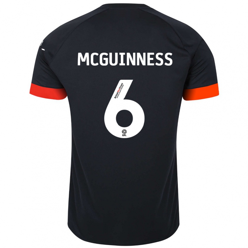 Kandiny Kinder Mark Mcguinness #6 Schwarz Orange Auswärtstrikot Trikot 2024/25 T-Shirt