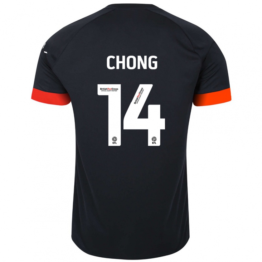 Kandiny Kinder Tahith Chong #14 Schwarz Orange Auswärtstrikot Trikot 2024/25 T-Shirt