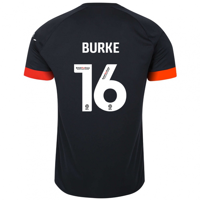 Kandiny Kinder Reece Burke #16 Schwarz Orange Auswärtstrikot Trikot 2024/25 T-Shirt