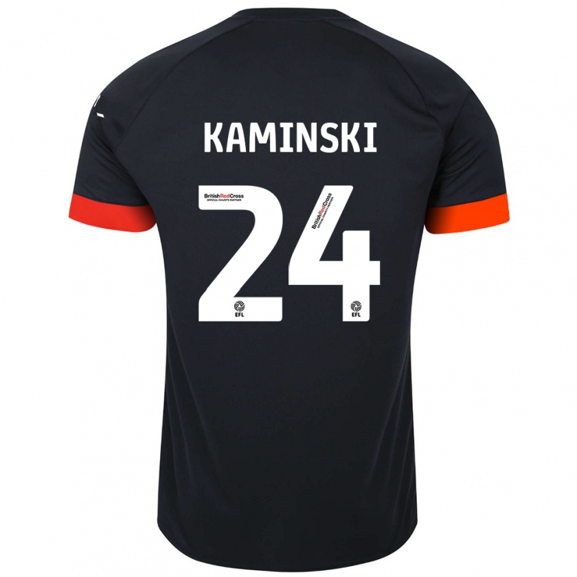 Kandiny Kinder Thomas Kaminski #24 Schwarz Orange Auswärtstrikot Trikot 2024/25 T-Shirt