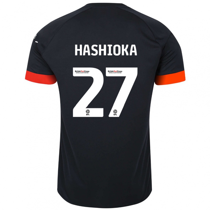 Kandiny Kinder Daiki Hashioka #27 Schwarz Orange Auswärtstrikot Trikot 2024/25 T-Shirt