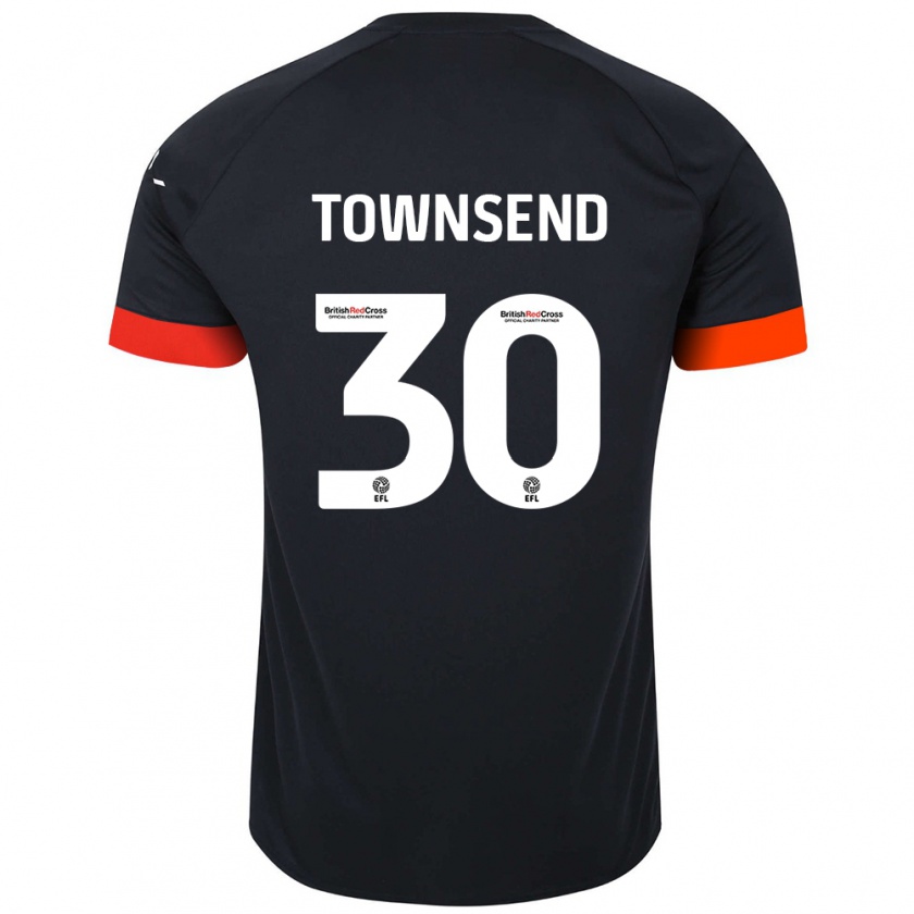 Kandiny Kinder Andros Townsend #30 Schwarz Orange Auswärtstrikot Trikot 2024/25 T-Shirt