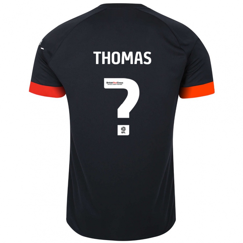 Kandiny Kinder Lucas Thomas #0 Schwarz Orange Auswärtstrikot Trikot 2024/25 T-Shirt