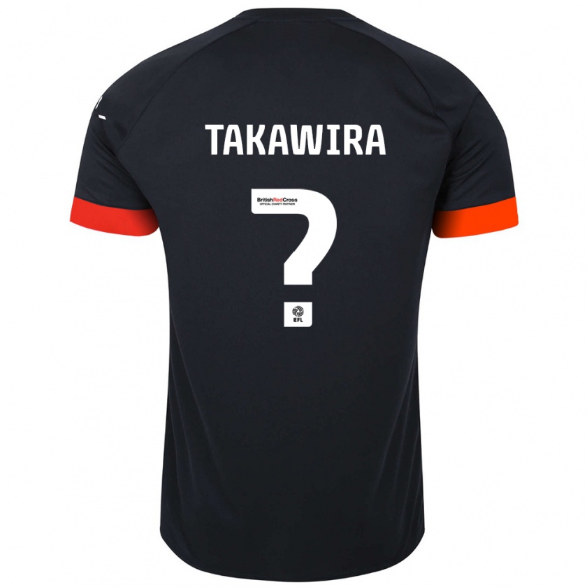 Kandiny Kinder Matthew Takawira #0 Schwarz Orange Auswärtstrikot Trikot 2024/25 T-Shirt