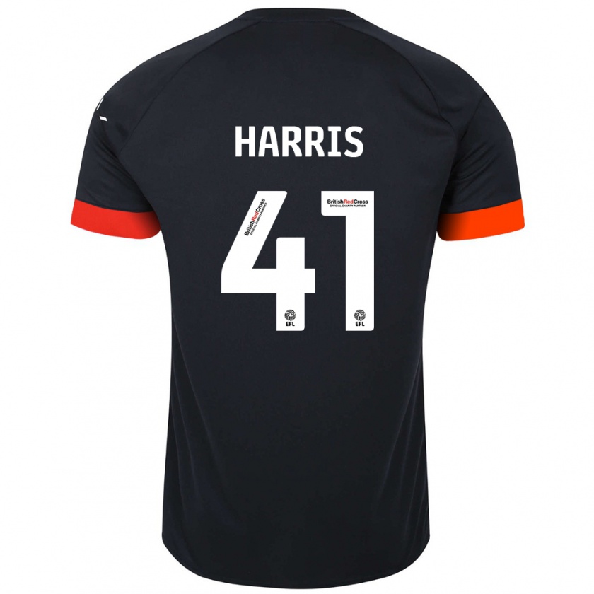 Kandiny Kinder Taylan Harris #41 Schwarz Orange Auswärtstrikot Trikot 2024/25 T-Shirt