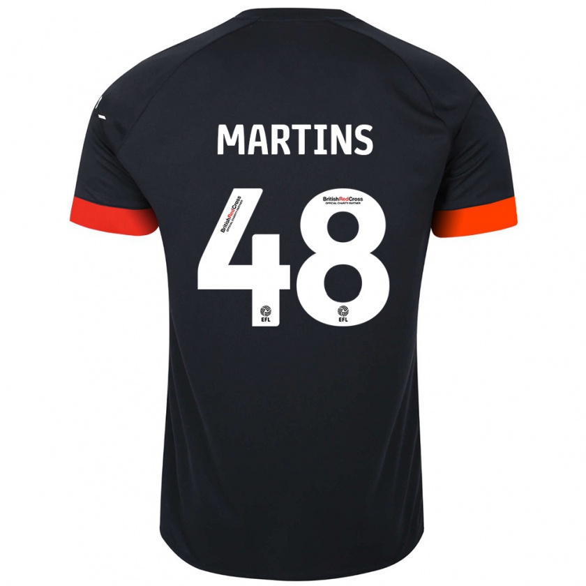 Kandiny Kinder Dominic Dos Santos Martins #48 Schwarz Orange Auswärtstrikot Trikot 2024/25 T-Shirt