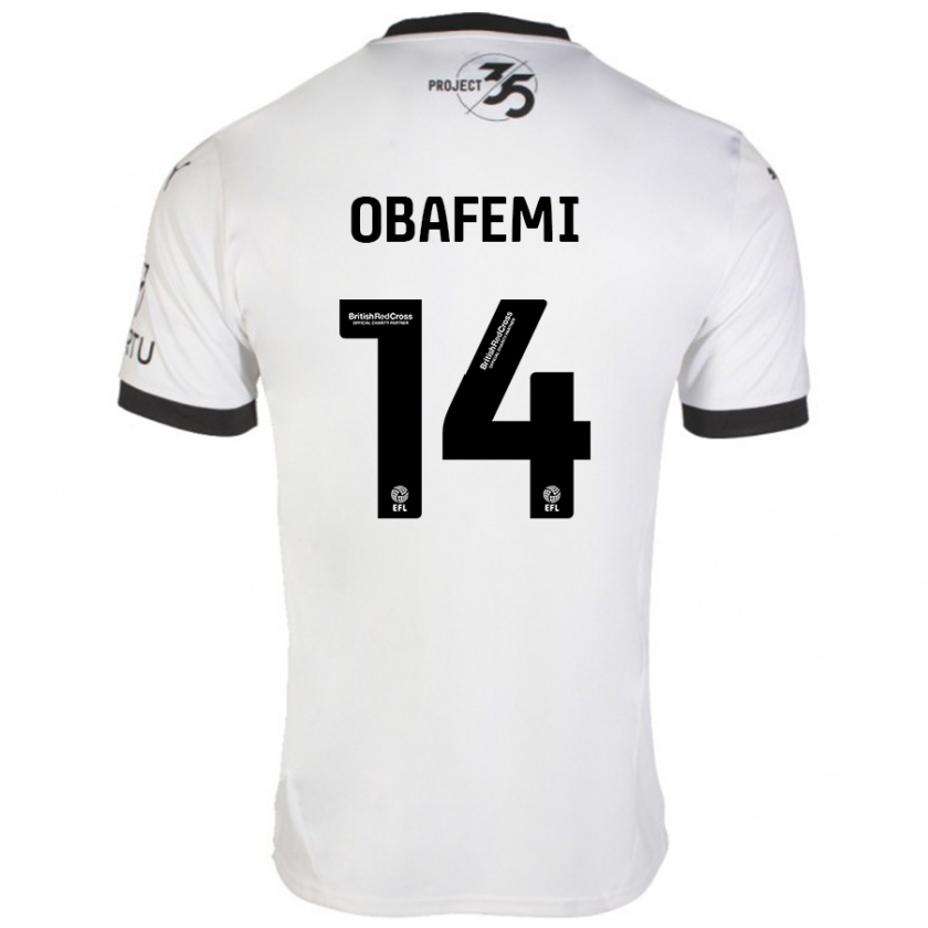 Kandiny Kinder Michael Obafemi #14 Weiß Schwarz Auswärtstrikot Trikot 2024/25 T-Shirt