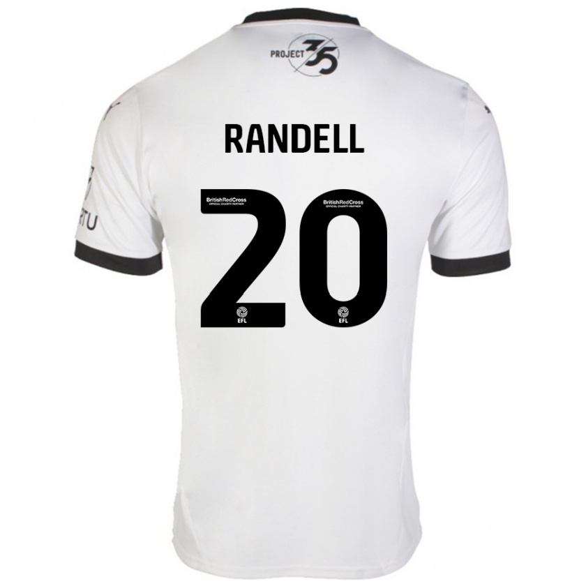 Kandiny Kinder Adam Randell #20 Weiß Schwarz Auswärtstrikot Trikot 2024/25 T-Shirt