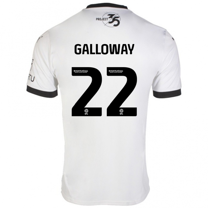 Kandiny Kinder Brendan Galloway #22 Weiß Schwarz Auswärtstrikot Trikot 2024/25 T-Shirt