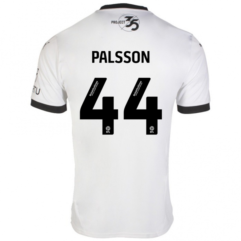 Kandiny Kinder Victor Pálsson #44 Weiß Schwarz Auswärtstrikot Trikot 2024/25 T-Shirt