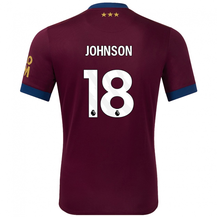 Kandiny Kinder Ben Johnson #18 Braun Auswärtstrikot Trikot 2024/25 T-Shirt