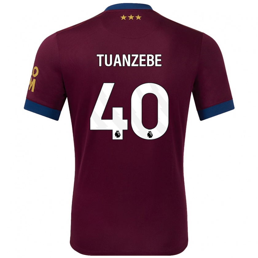 Kandiny Kinder Axel Tuanzebe #40 Braun Auswärtstrikot Trikot 2024/25 T-Shirt