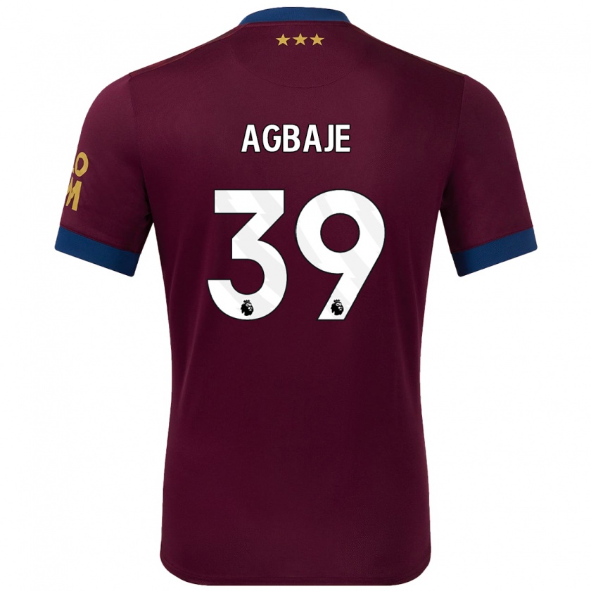 Kandiny Kinder Edwin Agbaje #39 Braun Auswärtstrikot Trikot 2024/25 T-Shirt