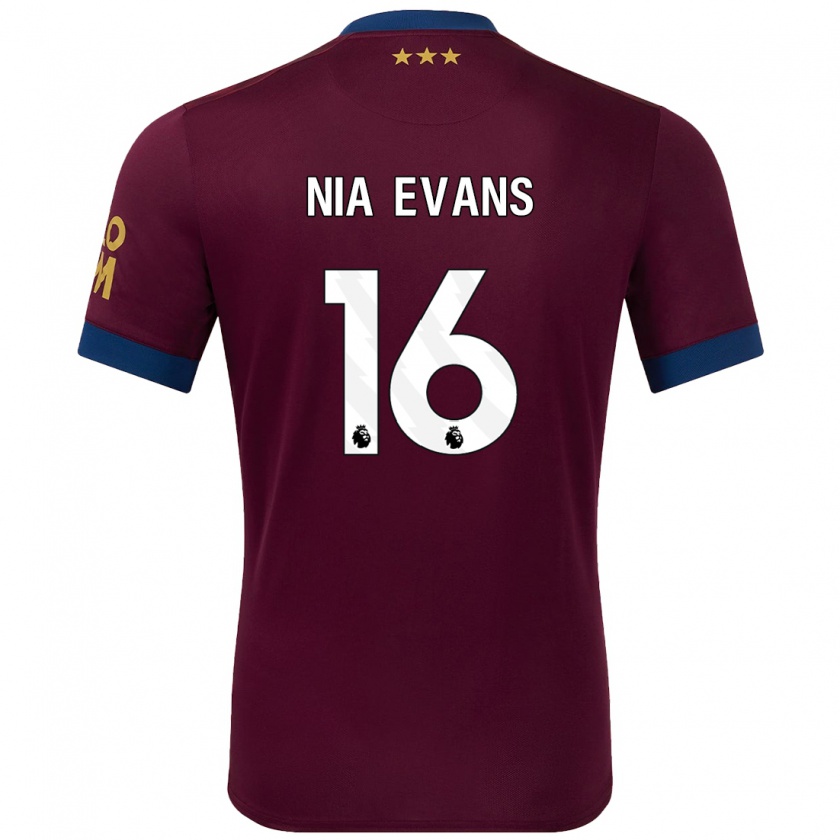 Kandiny Kinder Nia Evans #16 Braun Auswärtstrikot Trikot 2024/25 T-Shirt