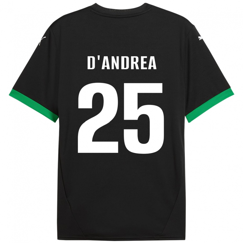 Kandiny Herren Luca D'andrea #25 Schwarz Dunkelgrün Heimtrikot Trikot 2024/25 T-Shirt