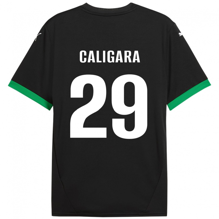 Kandiny Herren Fabrizio Caligara #29 Schwarz Dunkelgrün Heimtrikot Trikot 2024/25 T-Shirt