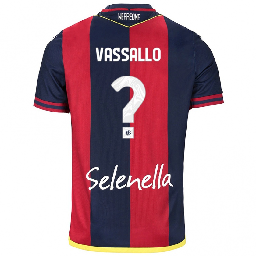 Kandiny Herren Giacomo Vassallo #0 Rot Königsblau Heimtrikot Trikot 2024/25 T-Shirt