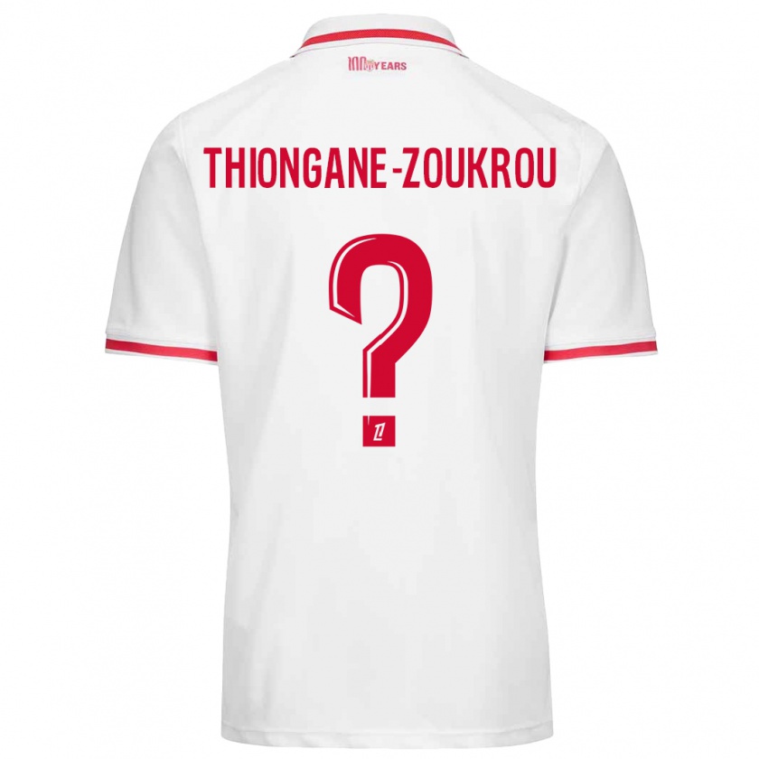 Kandiny Herren Ackah-Tidiane Thiongane-Zoukrou #0 Weiß Rot Heimtrikot Trikot 2024/25 T-Shirt