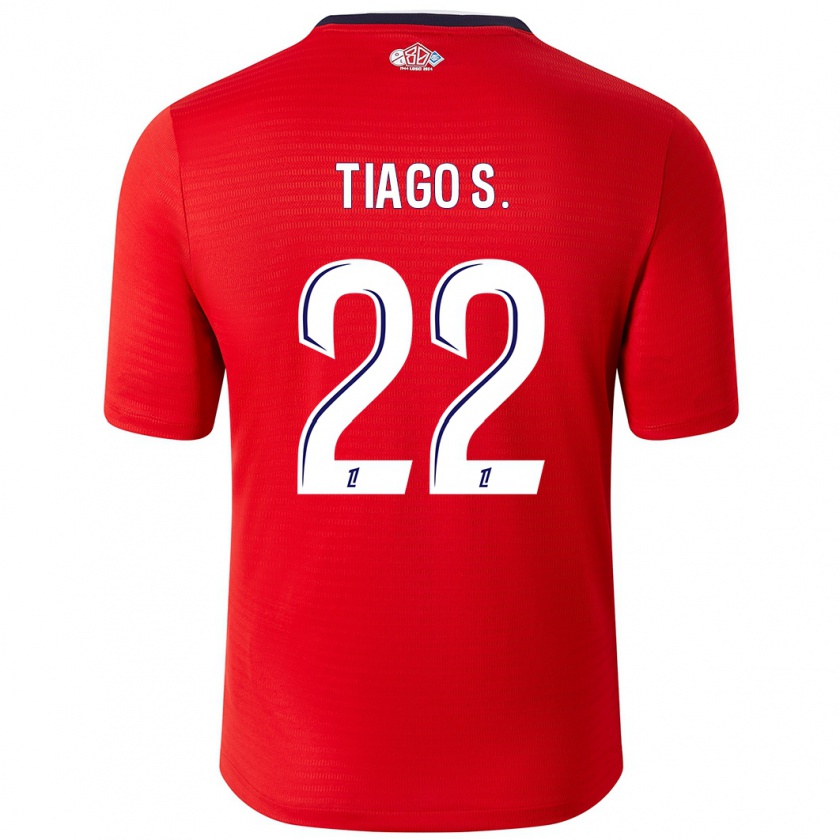 Kandiny Herren Tiago Santos #22 Rot Weiß Heimtrikot Trikot 2024/25 T-Shirt