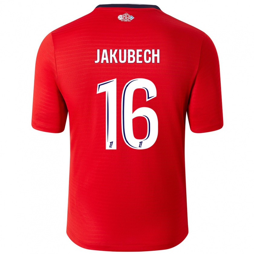 Kandiny Herren Adam Jakubech #16 Rot Weiß Heimtrikot Trikot 2024/25 T-Shirt