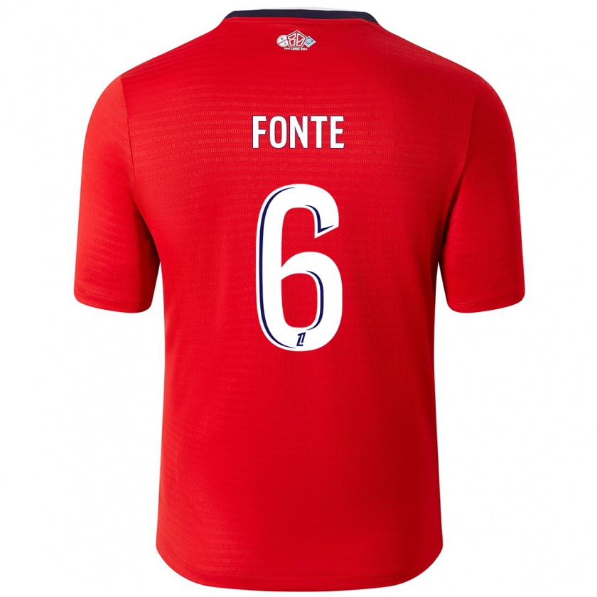 Kandiny Herren Jose Fonte #6 Rot Weiß Heimtrikot Trikot 2024/25 T-Shirt