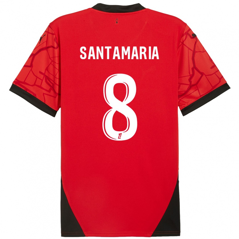 Kandiny Herren Baptiste Santamaria #8 Rot Schwarz Heimtrikot Trikot 2024/25 T-Shirt