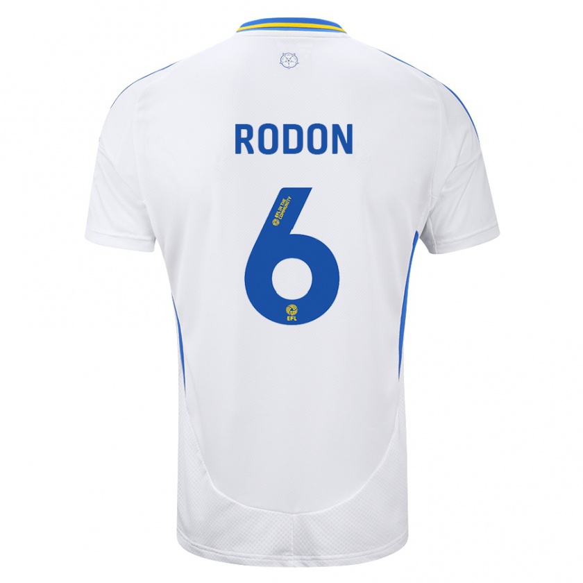 Kandiny Herren Joe Rodon #6 Weiß Blau Heimtrikot Trikot 2024/25 T-Shirt