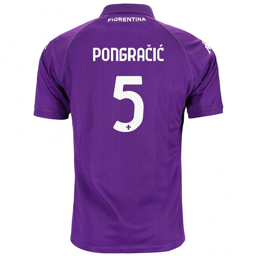 Kandiny Herren Marin Pongračić #5 Violett Heimtrikot Trikot 2024/25 T-Shirt