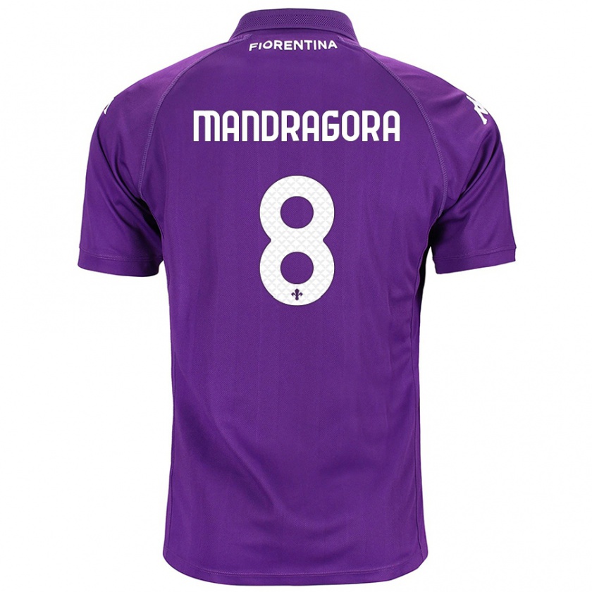 Kandiny Herren Rolando Mandragora #8 Violett Heimtrikot Trikot 2024/25 T-Shirt