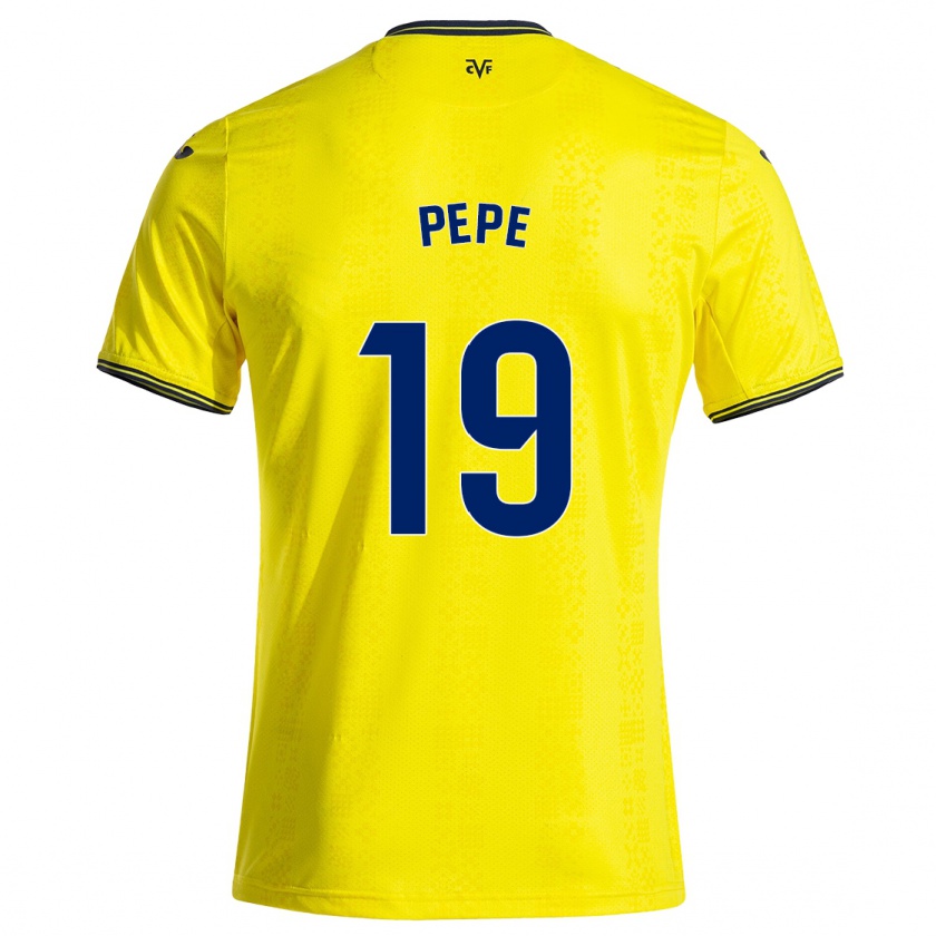 Kandiny Herren Nicolas Pépé #19 Gelb Schwarz Heimtrikot Trikot 2024/25 T-Shirt