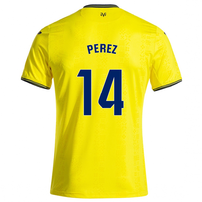 Kandiny Herren Nerea Pérez #14 Gelb Schwarz Heimtrikot Trikot 2024/25 T-Shirt