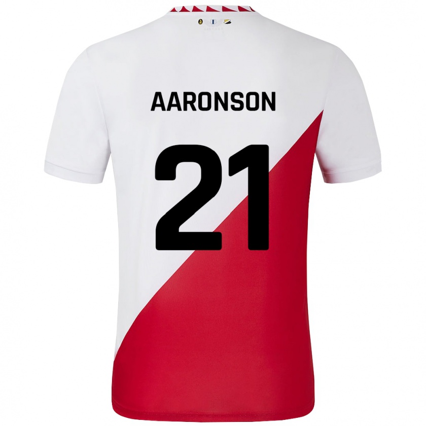 Kandiny Herren Paxten Aaronson #21 Weiß Rot Heimtrikot Trikot 2024/25 T-Shirt