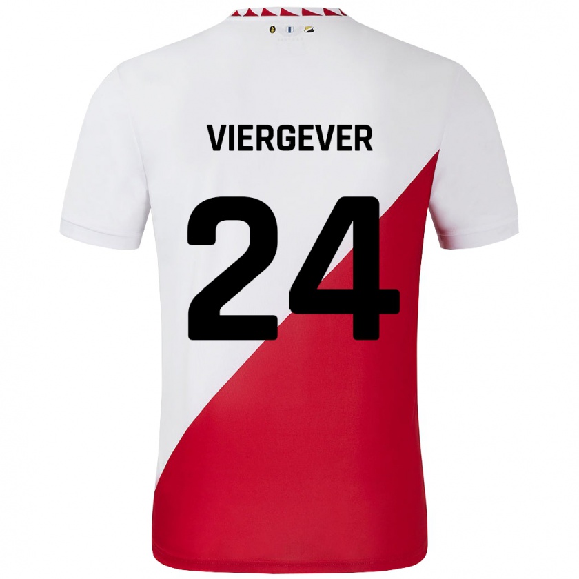 Kandiny Herren Nick Viergever #24 Weiß Rot Heimtrikot Trikot 2024/25 T-Shirt