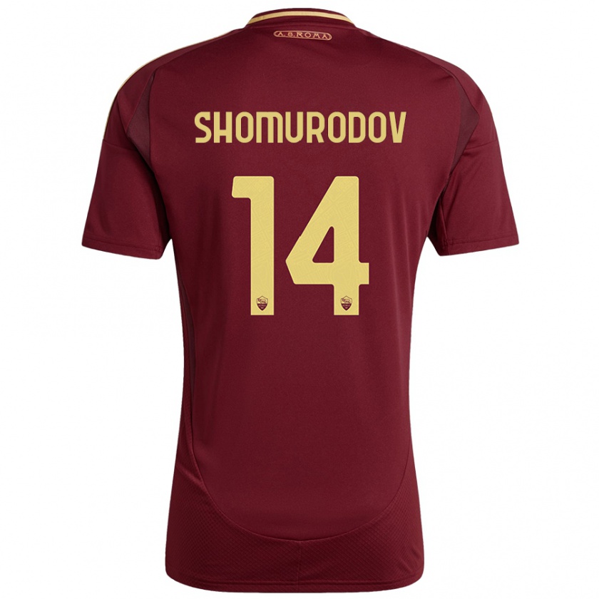 Kandiny Herren Eldor Shomurodov #14 Rot Braun Gold Heimtrikot Trikot 2024/25 T-Shirt