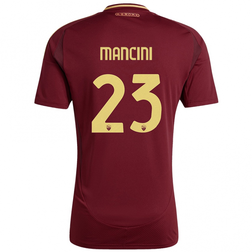 Kandiny Herren Gianluca Mancini #23 Rot Braun Gold Heimtrikot Trikot 2024/25 T-Shirt