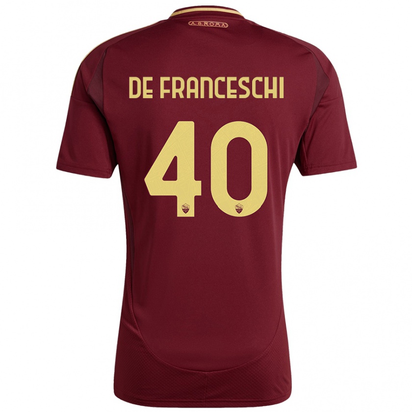 Kandiny Herren Leonardo De Franceschi #40 Rot Braun Gold Heimtrikot Trikot 2024/25 T-Shirt