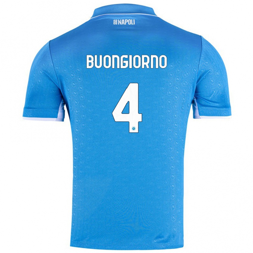 Kandiny Herren Alessandro Buongiorno #4 Himmelblau Heimtrikot Trikot 2024/25 T-Shirt