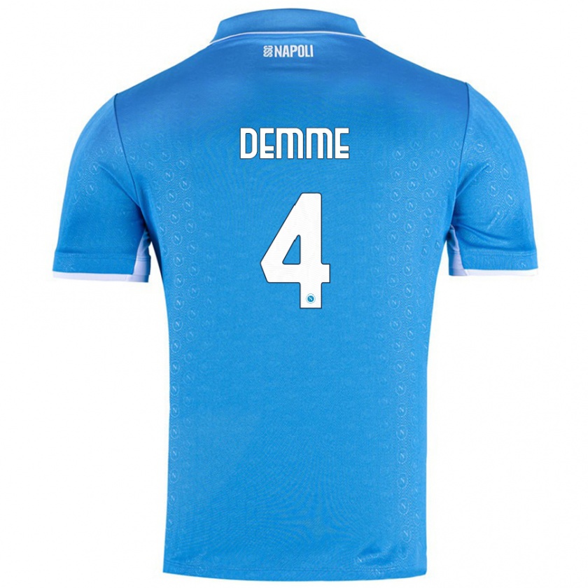 Kandiny Herren Diego Demme #4 Himmelblau Heimtrikot Trikot 2024/25 T-Shirt