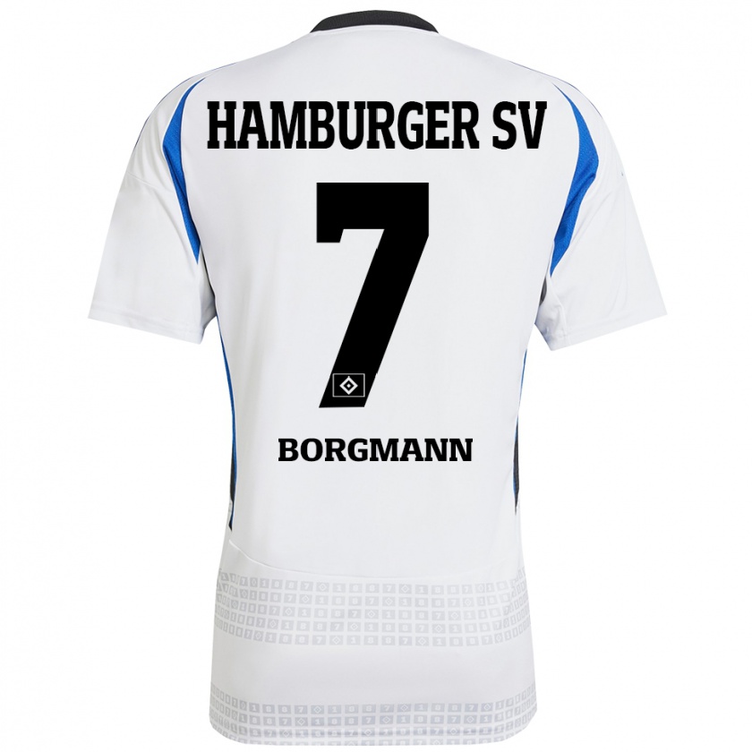 Kandiny Herren Marcus Borgmann #7 Weiß Blau Heimtrikot Trikot 2024/25 T-Shirt