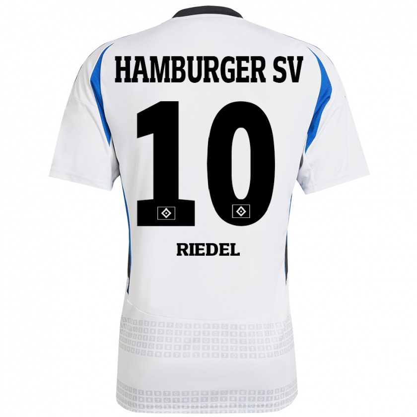 Kandiny Herren Arnaud Riedel #10 Weiß Blau Heimtrikot Trikot 2024/25 T-Shirt