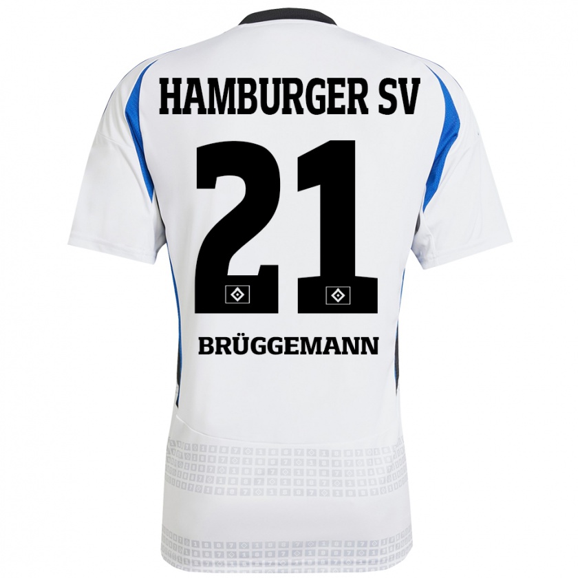 Kandiny Herren William Brüggemann #21 Weiß Blau Heimtrikot Trikot 2024/25 T-Shirt