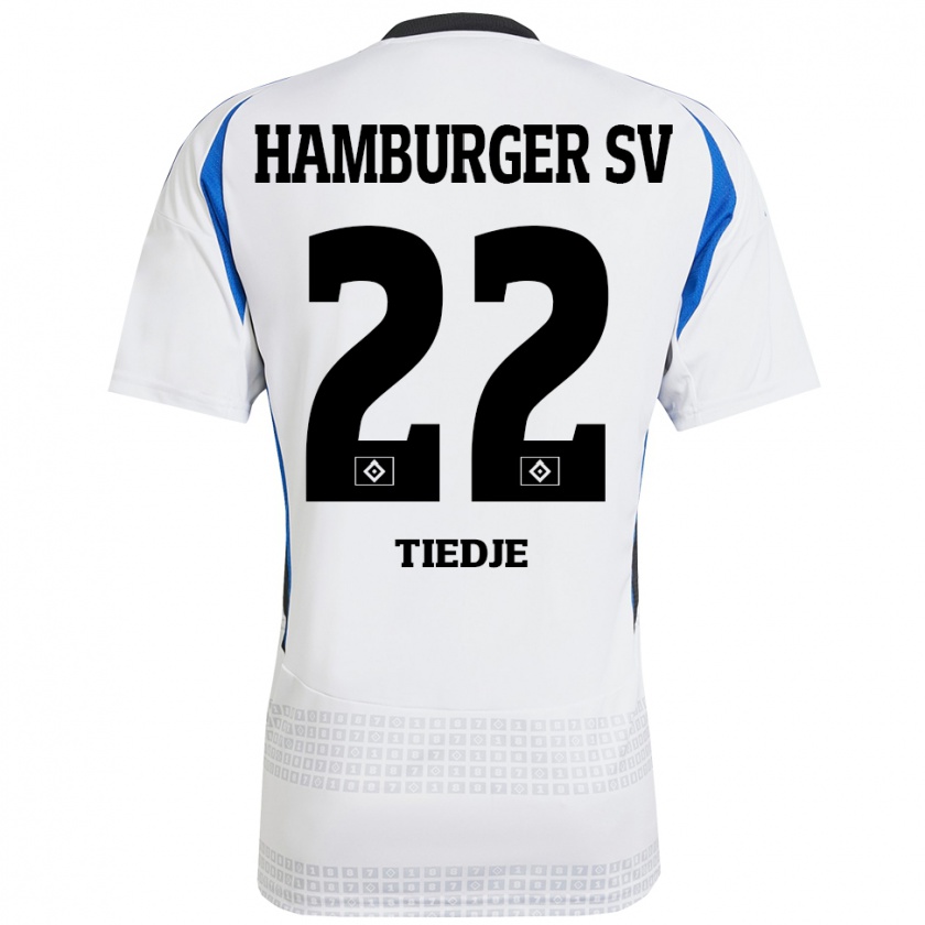 Kandiny Herren Patrick Tiedje #22 Weiß Blau Heimtrikot Trikot 2024/25 T-Shirt