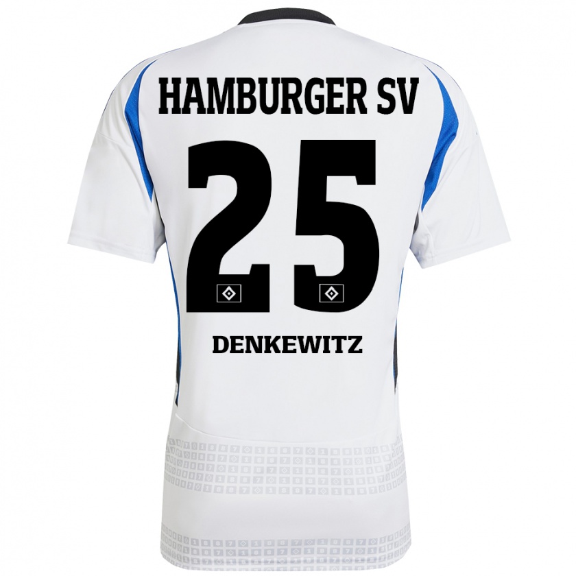 Kandiny Herren Nick Denkewitz #25 Weiß Blau Heimtrikot Trikot 2024/25 T-Shirt