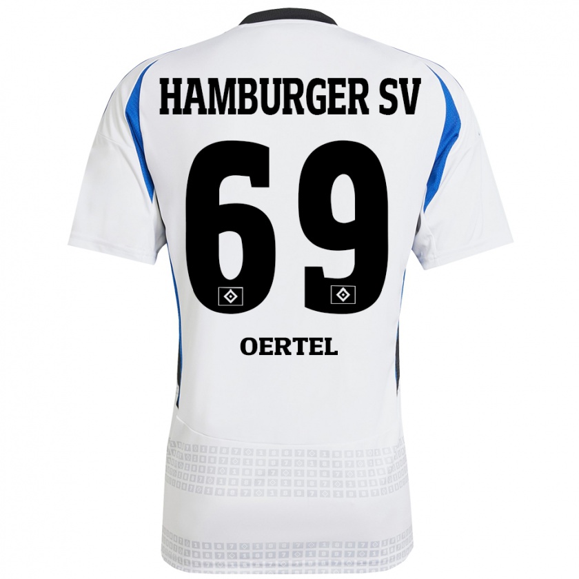 Kandiny Herren Jan Oertel #69 Weiß Blau Heimtrikot Trikot 2024/25 T-Shirt